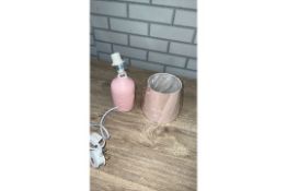 RIBBED TABLE LAMP 26CM PINK