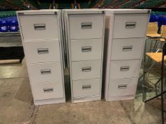 Set of 3 Four Drawer Filing Cabineys