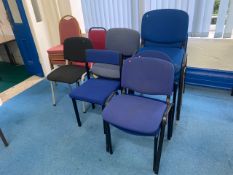 Set of 13 Various Upholstered Chairs on Metal Frame