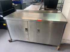 Mobile Stainless Steel 2 Door Cupboard