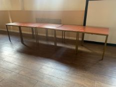 Set of 5 Square Tables on Metal Frame