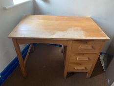 Mid-century Beech Effect Wooden Desk