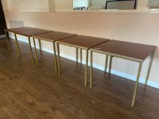 Set of 5 Square Tables on Metal Frame