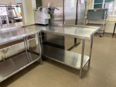 Prep Bench - Stainless Steel - Upstand RH return