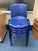 Set of 6 Matching Plastic Chair on Metal Frame