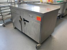 Mobile Lockable Bench - 2 door cupboard