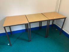 Set of 5 Square Tables on Metal Frame