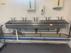 Wash Trough - 5 pairs hot & cold taps. Wall Fixed