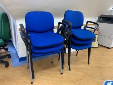 Set of 6 Upholstered Chairs on Metal Frame