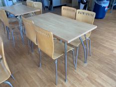 Rectangular Canteen Table with 4 Matching Canteen Chairs