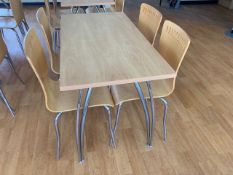 Rectangular Canteen Table with 4 Matching Canteen Chairs