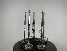 Set of 5 Nickel Table Lamps