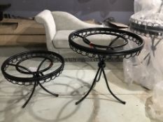 Set of Metal Furniture 2 x Coffee Table 4 x Dining Table