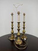 Set of 3 Brass Table Lamps