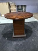 Round Low Wooden Occasional Table with Slotted Base