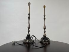 Pair of Nickel Plated Table Lamps