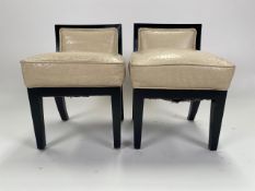 Pair of Ostrich Leather Stools
