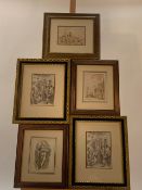 Set of 5 Ink Prints
