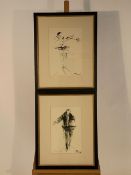 Pair of Ink Drawings