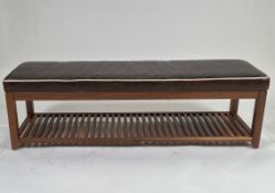 Wood & Faux Leather Bench