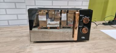 EGL VOGUE MIRRORED MICROWAVE-BLK & COPPR