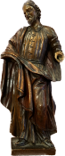A carved C18th fFgure of a Saint