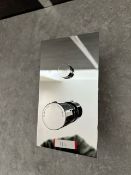 Dual Handled Concealed Thermostatic Modern Style Shower in Chrome. Features button control.