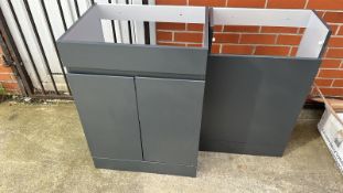 Designer Bathroom 1000mm Combination Vanity & WC Cistern Unit Carcass in Grey, RRP £369.