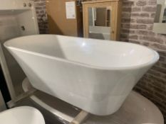 Designer 'MAYA' 1650mm x 750mm x 580mm White Freestanding Modern Designer Bath, Double Acrylic.