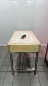 Stainless Steel Counter with Wooden Chopping Board