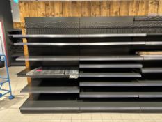 2 bays of adjustable retail shelving