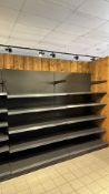 2 bays of adjustable retail shelving