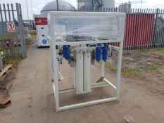 Free standing compressed air dessicant dryer with filters