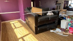 5 x leather effect, two-seater sofas