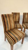 4 x David Linley Striped Fabric Chairs