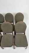 A set of eight burgess dining chairs