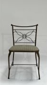 Chair with Metal Frame & Decorative Fabric Seat