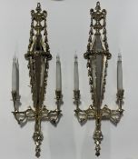 Pair of mirror wall candelabra lights