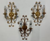Trio of wall lights