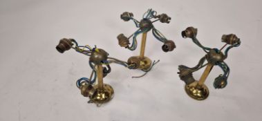 Set of 3 Brass Wall Lights