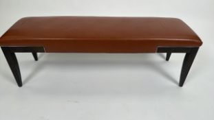 Brown Leather Bench