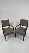 A pair of Wooden framed armchair