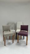 4 Chairs in Various Styles & Fabrics