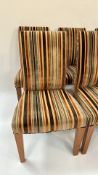 6 x David Linley Striped Fabric Chairs