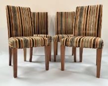 4 x David Linley Striped Fabric Chairs