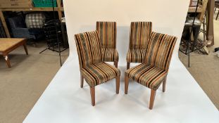 4 x David Linley Striped Fabric Chairs