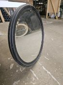 Wooden Frame Circular Mirror