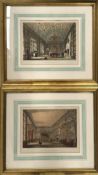 Victorian Era Boughton-Malherbe and Hardwick Hall Room Prints Set of 2.