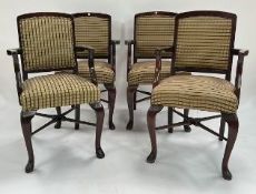 Set of 4 Chairs with Fabric Seats & Back Rests