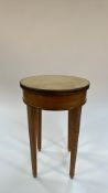 Table with Brass Band & Suede Top